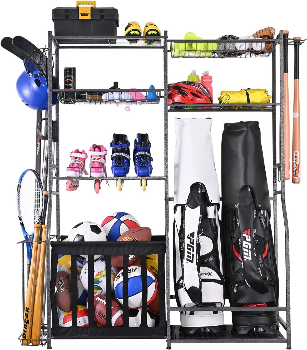 Golf Equipment Garage Organizer - Soporte de Almacenamiento para Equipos Deportivos