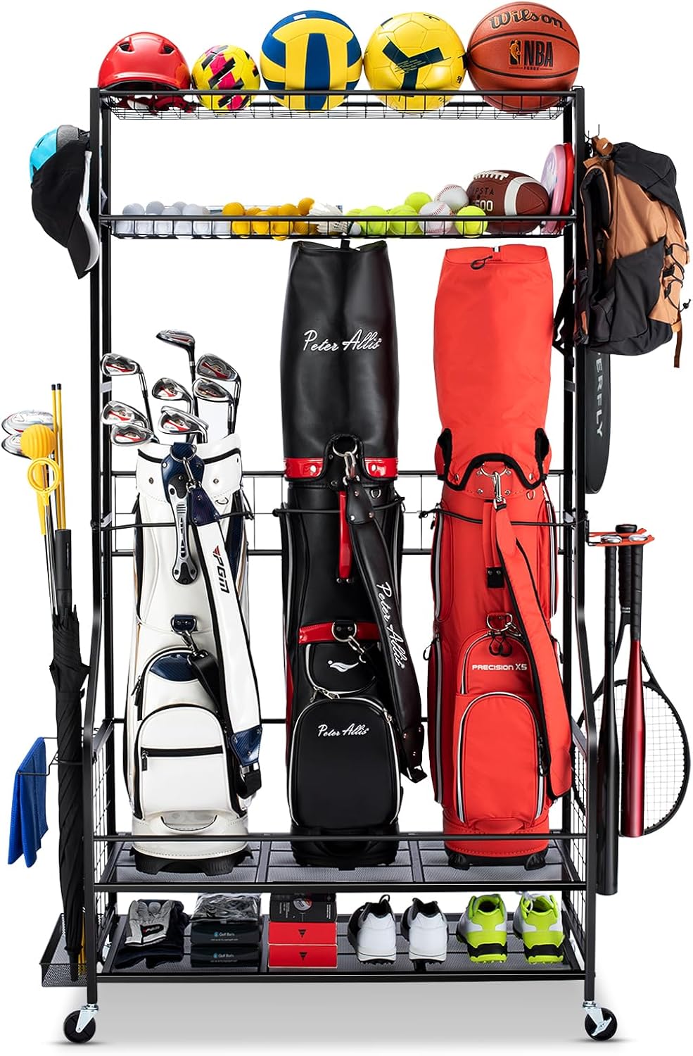 Golf Equipment Garage Organizer - Organizador de Bolsas de Golf, Soporte